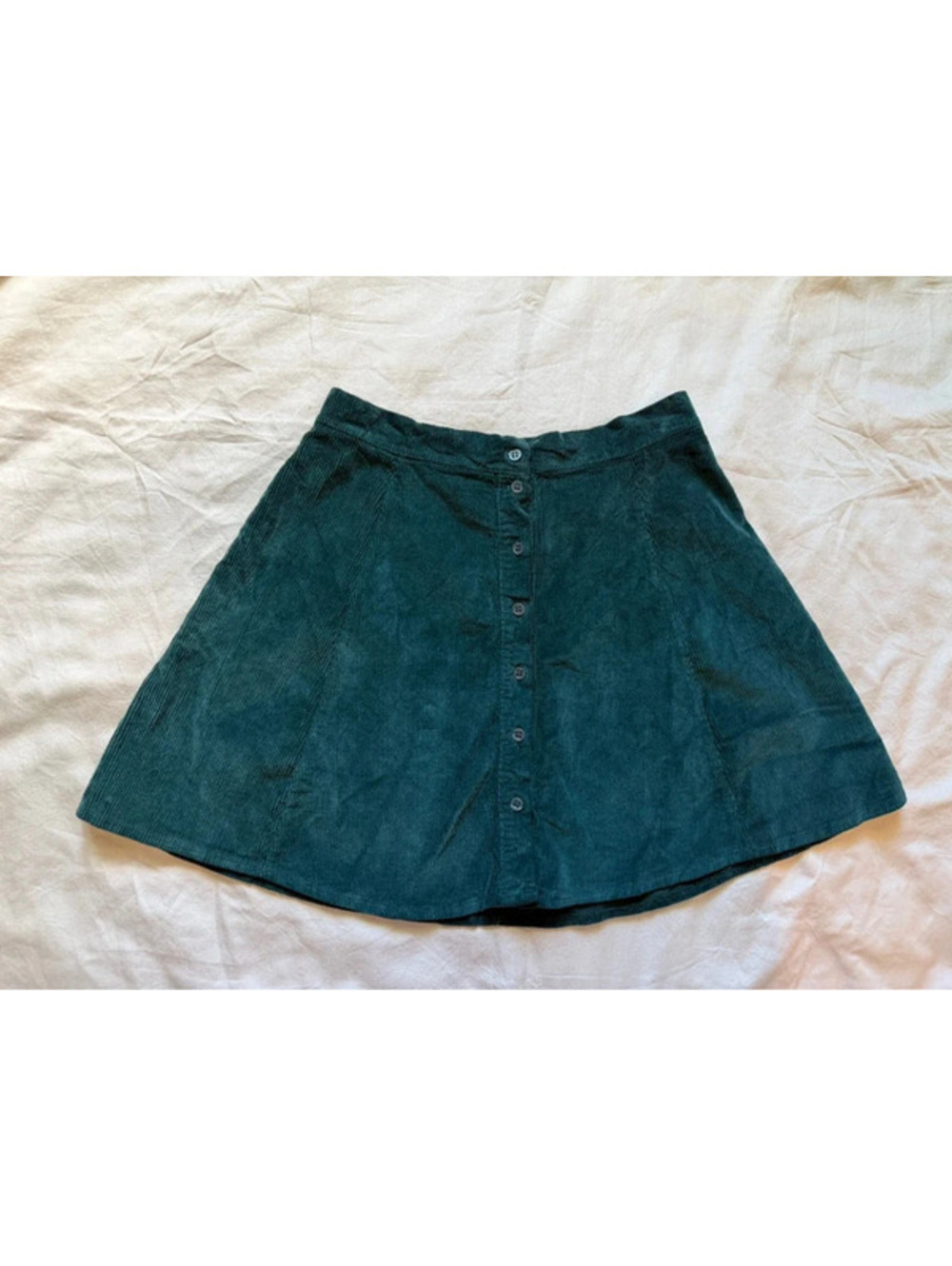 Brandy Melville Emerald Green Corduroy Mini Skirt One Size Cotton Cord Coquette